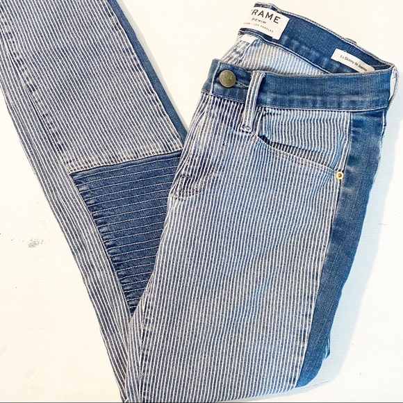 FRAME Denim Le Skinny De Jeanne Pinstripes - Sz 25 - Picture 10 of 10
